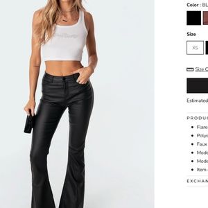 Edikted Leather Flare Pants